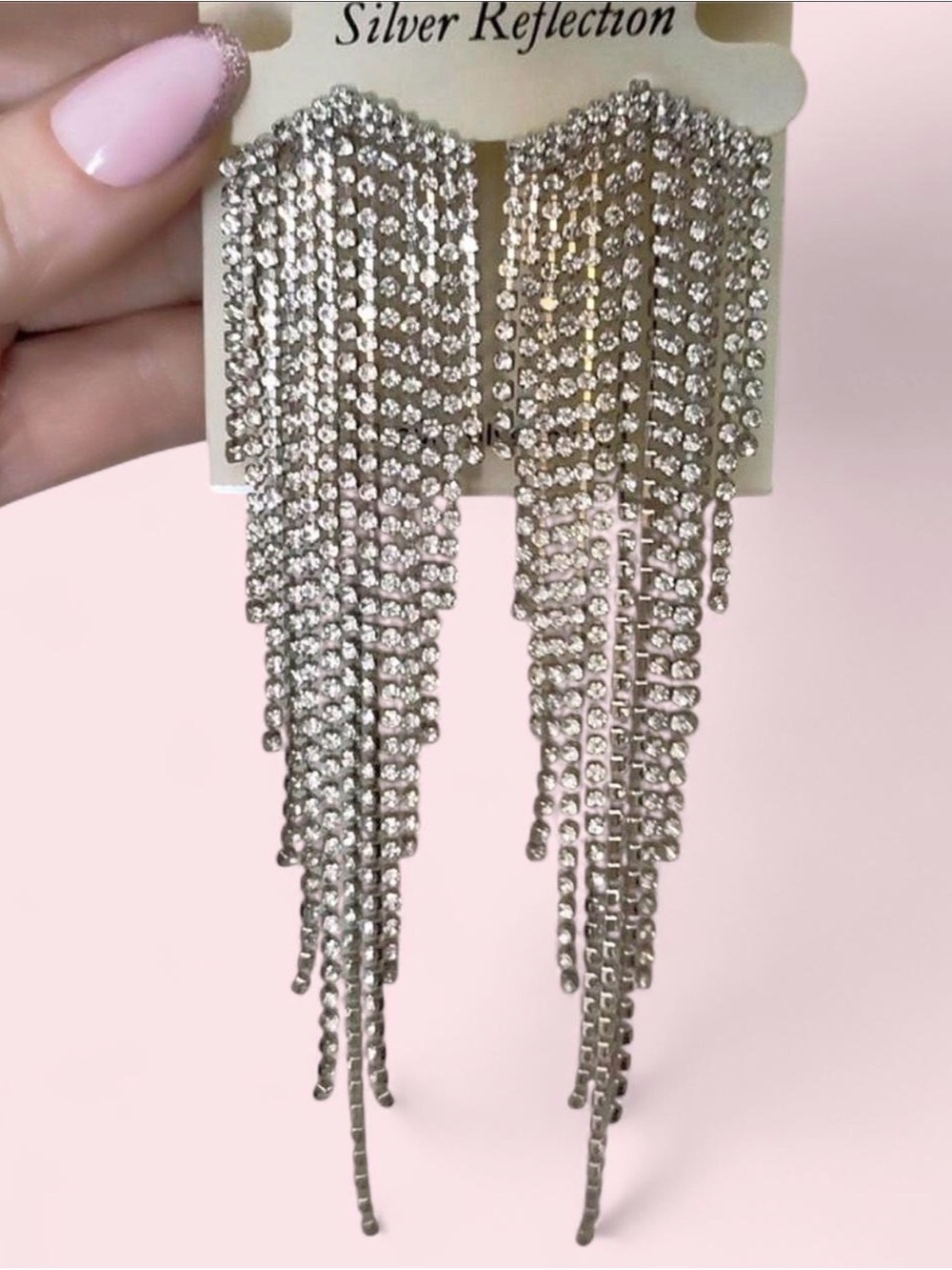 🆕 Long Crystal Fringe Earrings